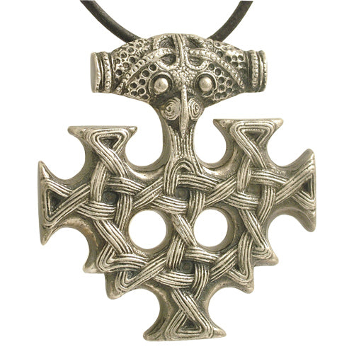 celtic field - Anhänger Hiddenseekreuz 925 Silber antik 38 x 41 mm einseitig