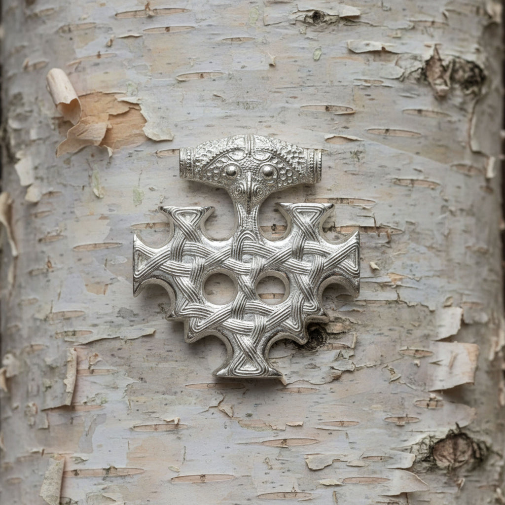 celtic field - Anhänger Hiddenseekreuz 925 Silber 38 x 41 mm einseitig