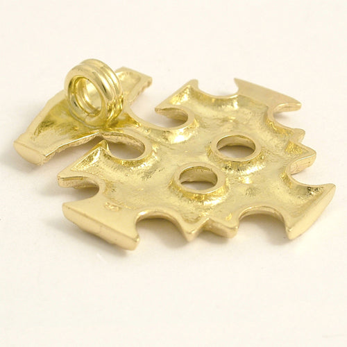 celtic field - Pendentif Croix de Hiddensee argent 925 doré 38 x 41 mm unilatéral