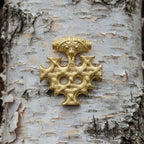 celtic field - Pendentif Croix de Hiddensee argent 925 doré 38 x 41 mm unilatéral