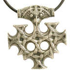 celtic field - Pendentif Croix de Hiddensee massive argent 925 antique 37 x 40 mm
