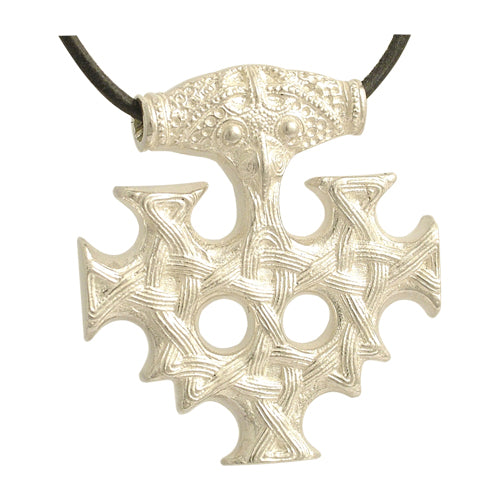 celtic field - Pendant Hiddensee Cross 925 Sterling Silver solid 37 x 40 mm