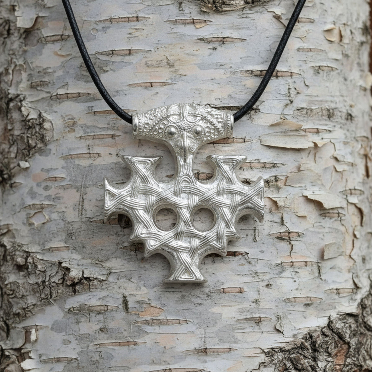 celtic field - Pendant Hiddensee Cross 925 Sterling Silver solid 37 x 40 mm
