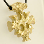 celtic field - Pendentif Croix de Hiddensee massive en argent 925 plaqué or 37 x 40 mm