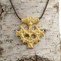 celtic field - Pendentif Croix de Hiddensee massive en argent 925 plaqué or 37 x 40 mm