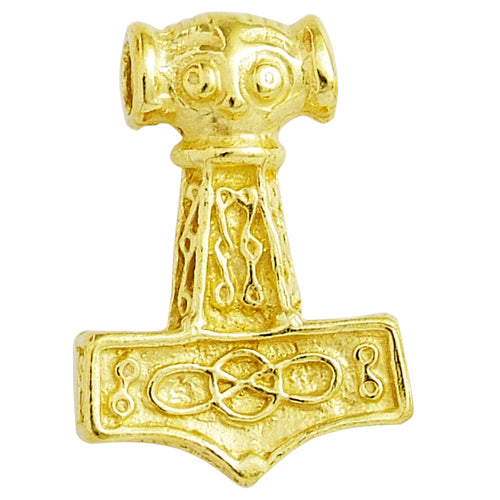 celtic field - Anhänger Thors Hammer aus Östergotland klein massives 585 Gelbgold
