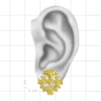 celtic field - Hiddensee Cross Stud Earrings 750 Yellow Gold