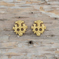 celtic field - Hiddensee Cross Stud Earrings 750 Yellow Gold