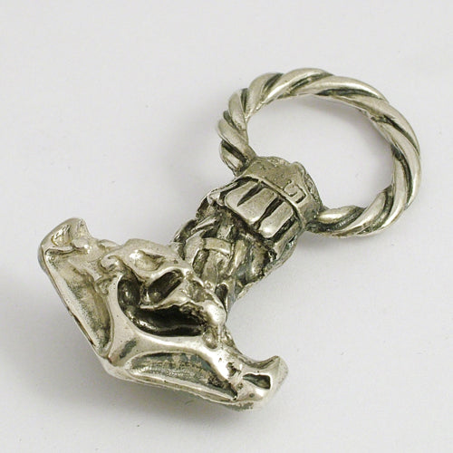 celtic field - Anhänger Thors Hammer (Maske groß) ohne Schlaufe 925 Silber antik