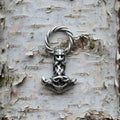 celtic field - Anhänger Thors Hammer (Maske groß) ohne Schlaufe 925 Silber antik