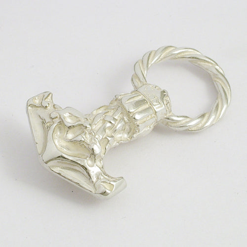 celtic field - Anhänger Thors Hammer (Maske groß) ohne Schlaufe 925 Silber weiß