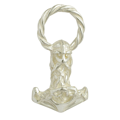 celtic field - Anhänger Thors Hammer (Maske groß) ohne Schlaufe 925 Silber weiß