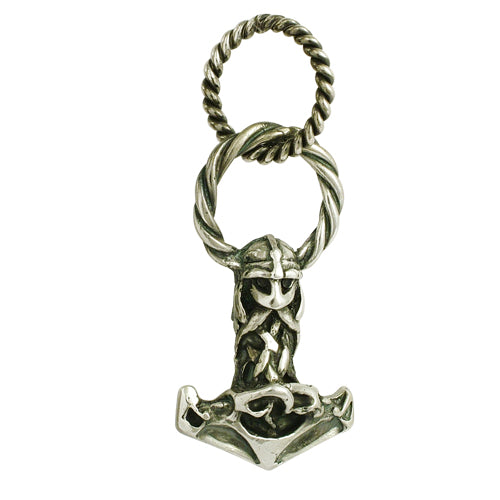 celtic field - Pendentif Marteau de Thor (masque grand) avec passant Argent 925 antique