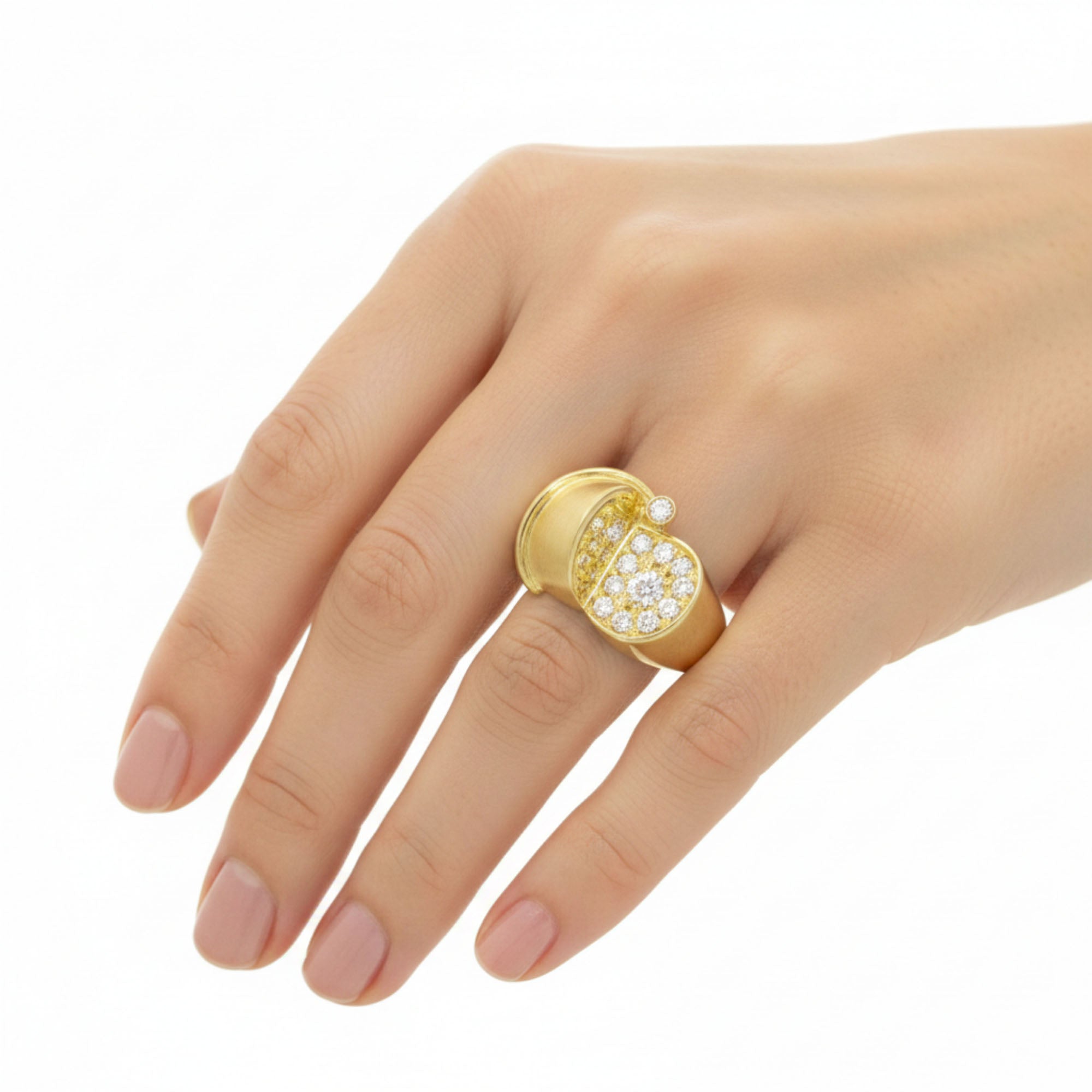 Goldring für Damen mit Brillanten