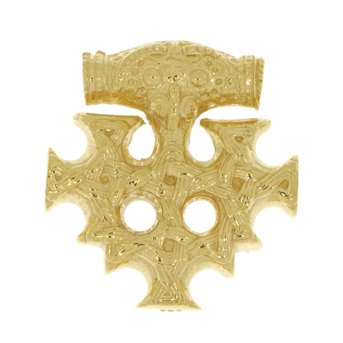 celtic field - Anhänger Hiddenseekreuz 925 Silber vergoldet 26 x 28 mm