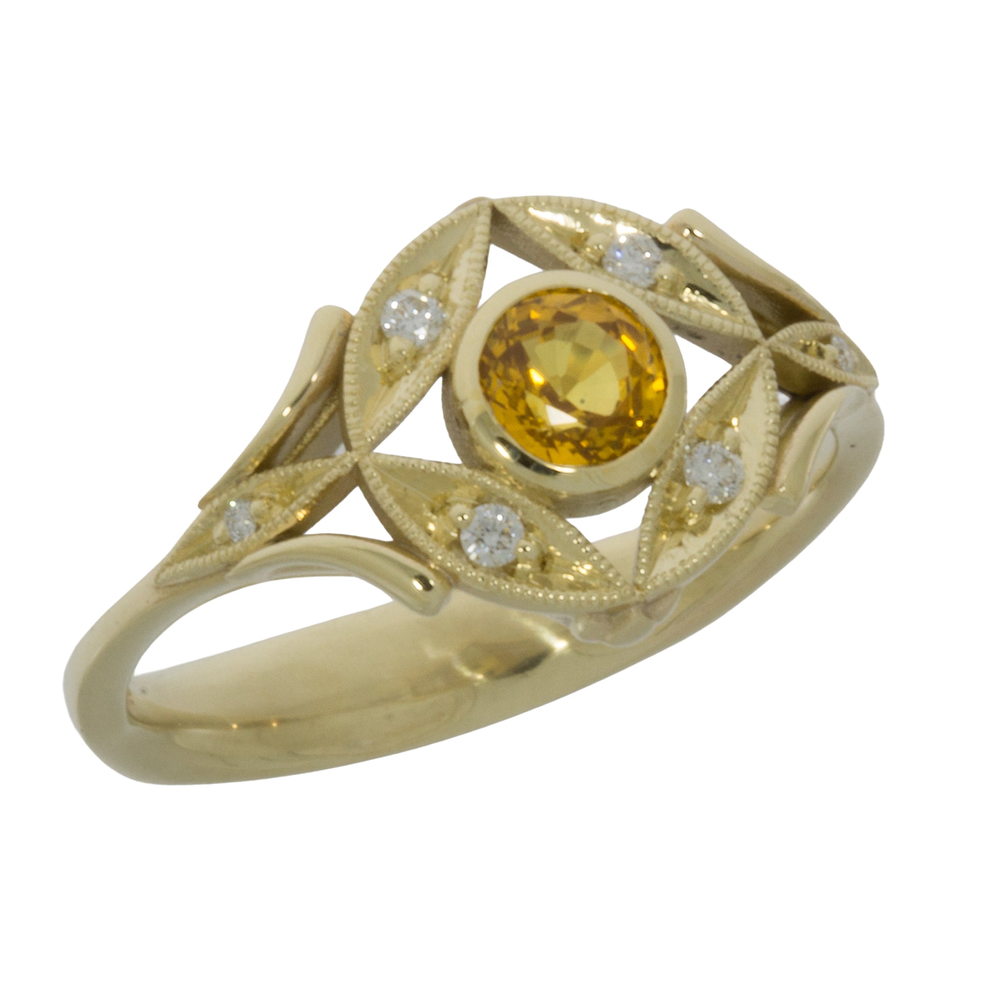 Ring für Damen mit Saphir und Brillanten