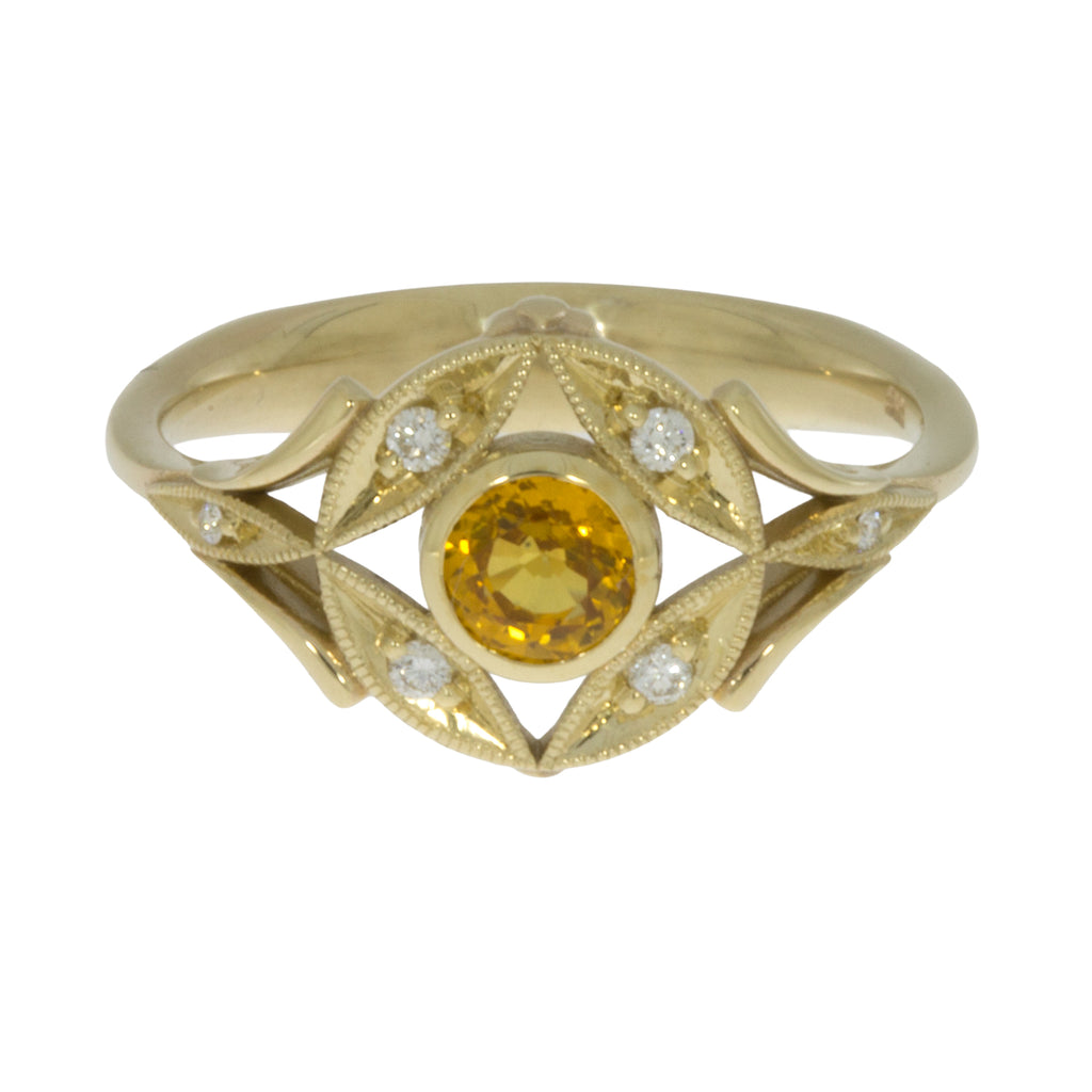 Ring für Damen mit Saphir und Brillanten