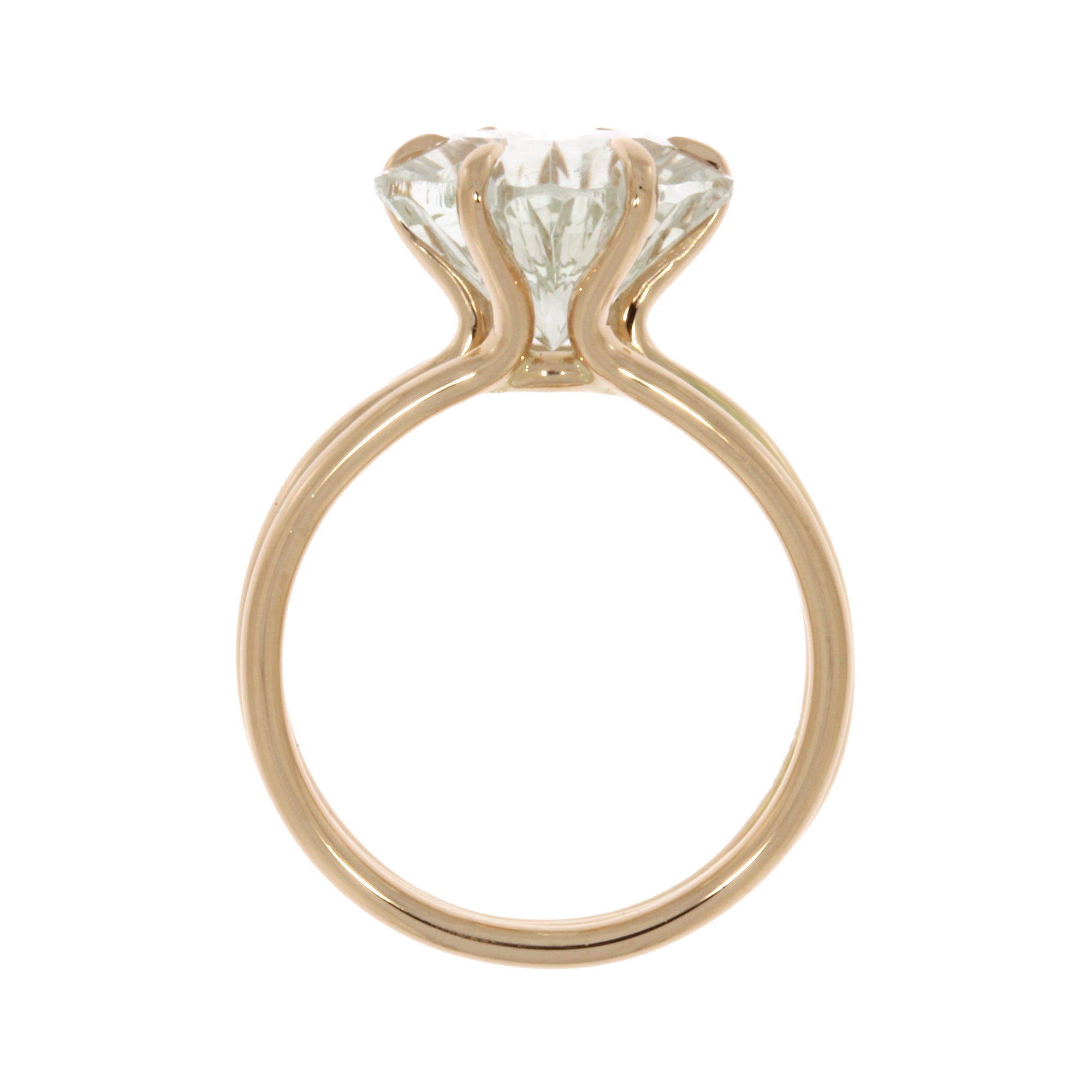 Damenring in Rotgold mit Blüte aus Quarz