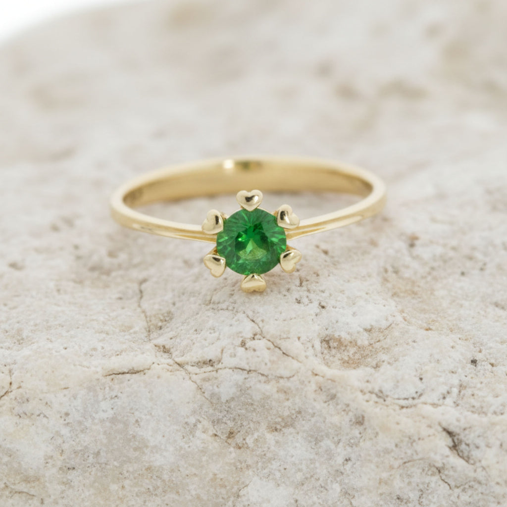 Verlobungsring Gold mit Tsavorit