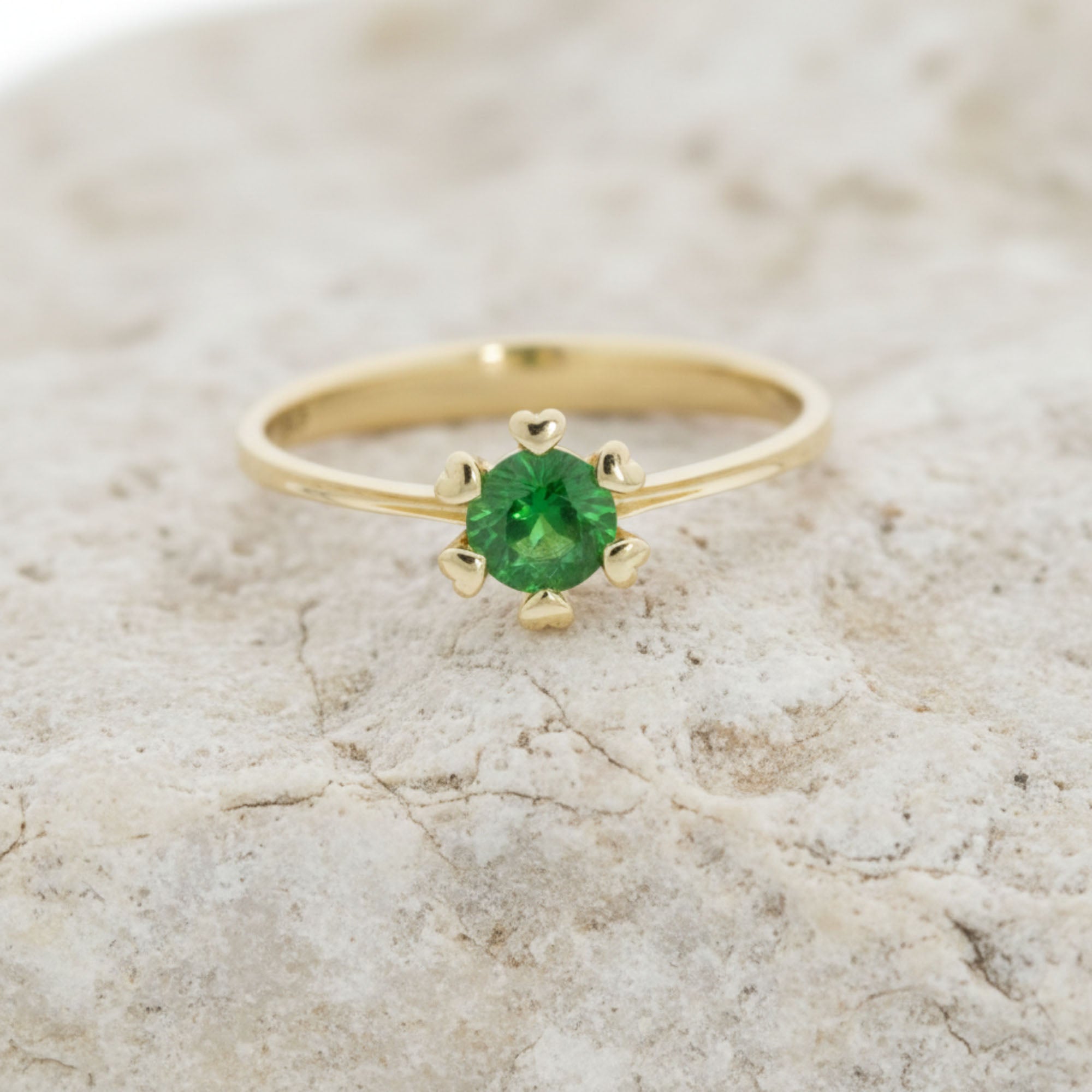 Verlobungsring Gold mit Tsavorit