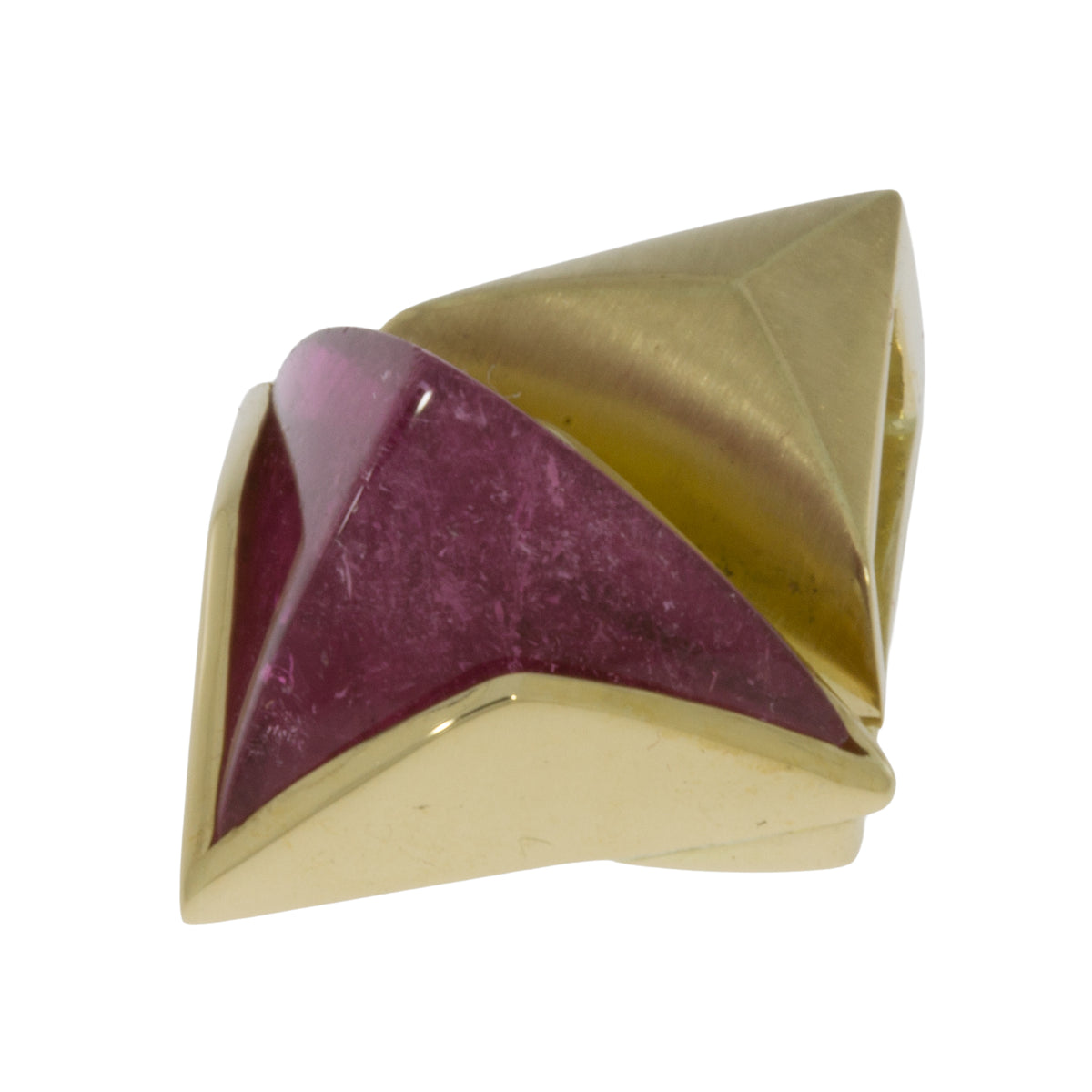 Schmuckanhänger in 750 Gold Rosa Turmalin Dreieck - Handarbeit