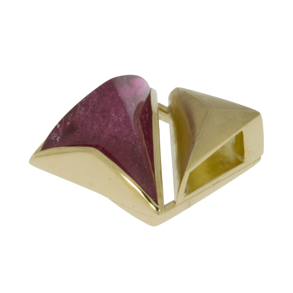Schmuckanhänger in 750 Gold Rosa Turmalin Dreieck - Handarbeit